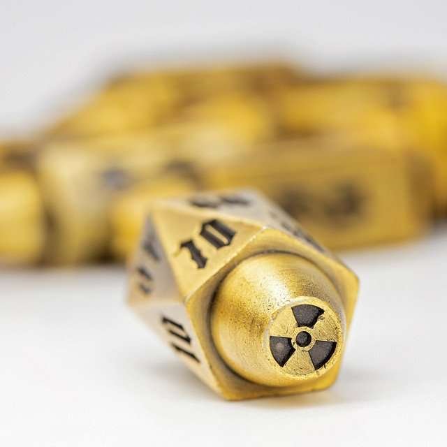 Sage's Holy Revolver Bronze Bullets Metal Dice Set - Sage's PortalMetal Dice Set