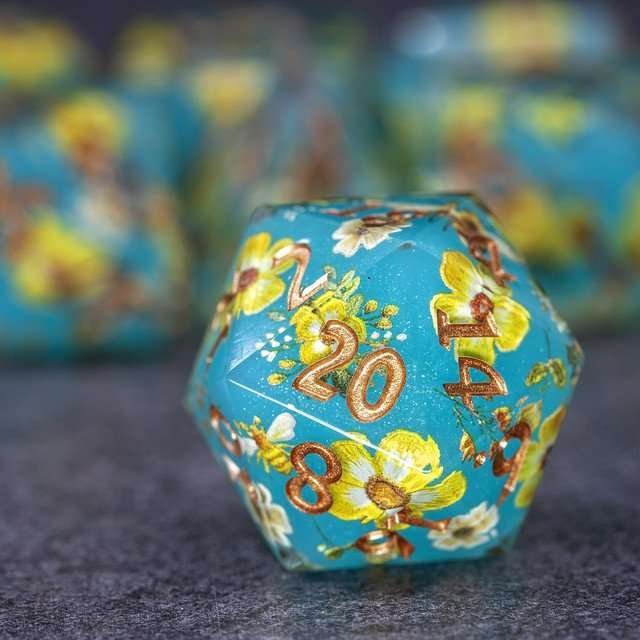 Sage's Honeybees Tropical Honey Sharp Edge Resin Dice Set - Sage's PortalSharp Edge Resin Dice Set