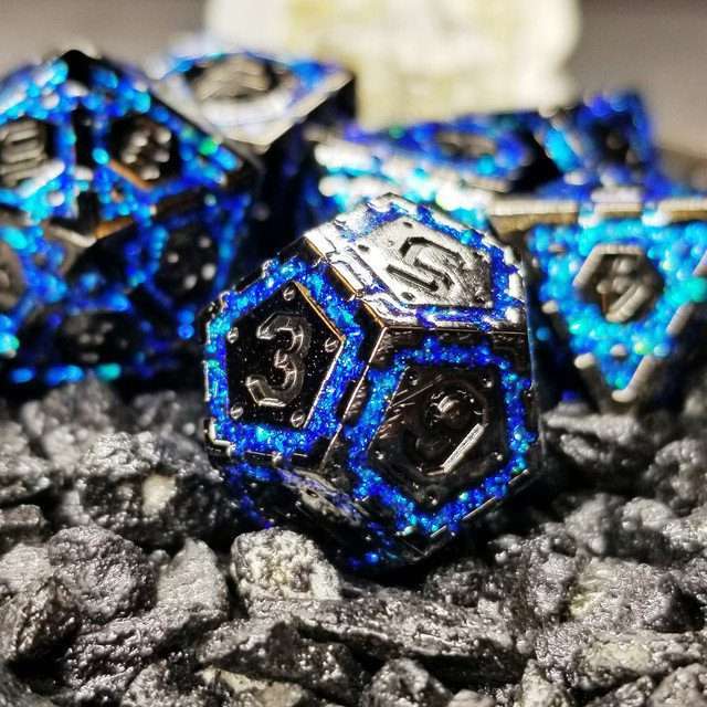 Sage's Ice Armor Metal Polyhedral Dice Set - Sage's PortalMetal Dice Set