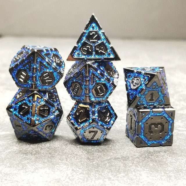 Sage's Ice Armor Metal Polyhedral Dice Set - Sage's PortalMetal Dice Set