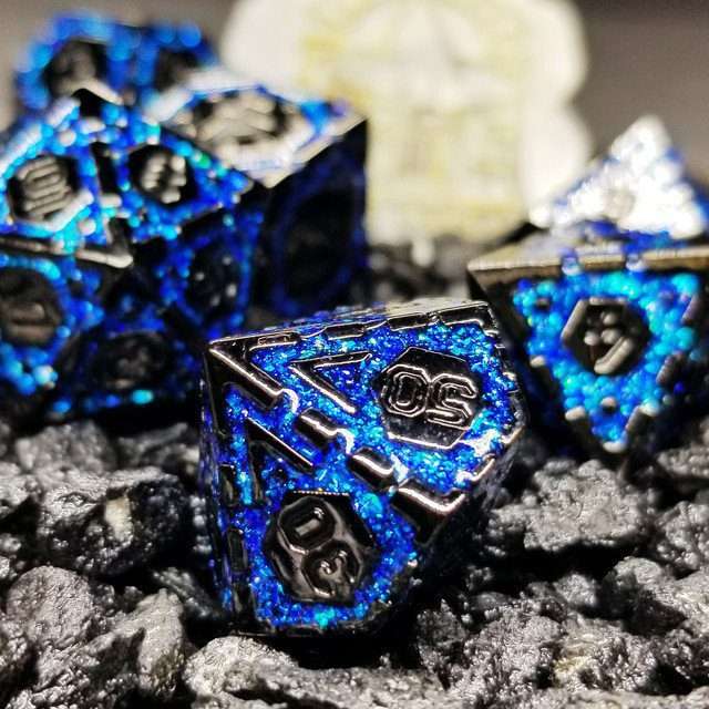 Sage's Ice Armor Metal Polyhedral Dice Set - Sage's PortalMetal Dice Set