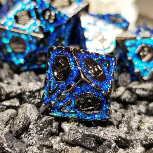 Sage's Ice Armor Metal Polyhedral Dice Set - Sage's PortalMetal Dice Set