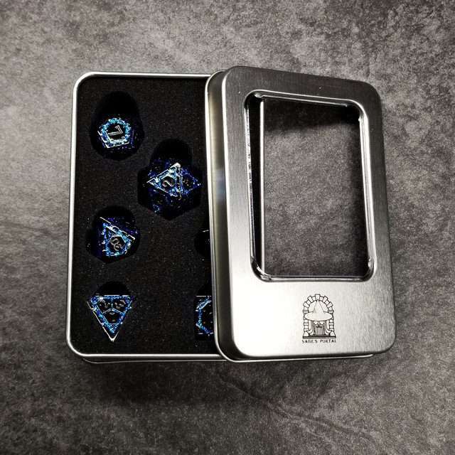 Sage's Ice Armor Metal Polyhedral Dice Set - Sage's PortalMetal Dice Set