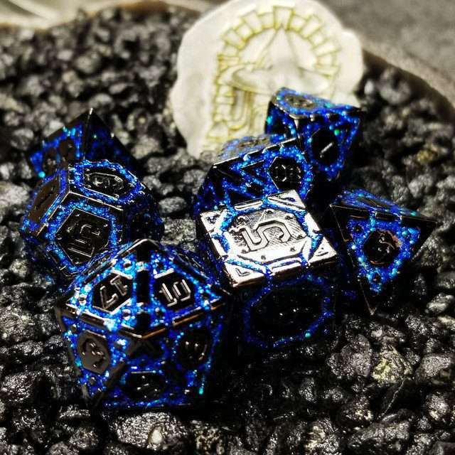 Sage's Ice Armor Metal Polyhedral Dice Set - Sage's PortalMetal Dice Set