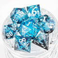 Sage's Ice Flames Sharp Edge Resin Polyhedral Dice Set - Sage's PortalSharp Edge Resin Dice Set