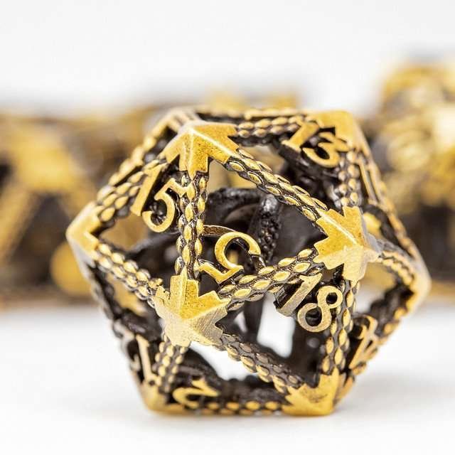 Sage's Imprisoned Kraken Brassy Depths Hollow Metal Dice Set - Sage's PortalHollow Metal Dice Set