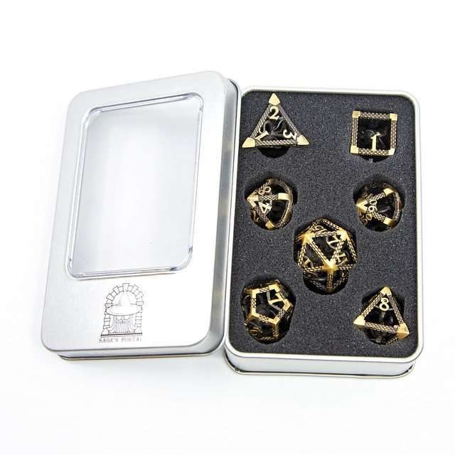 Sage's Imprisoned Kraken Brassy Depths Hollow Metal Dice Set - Sage's PortalHollow Metal Dice Set