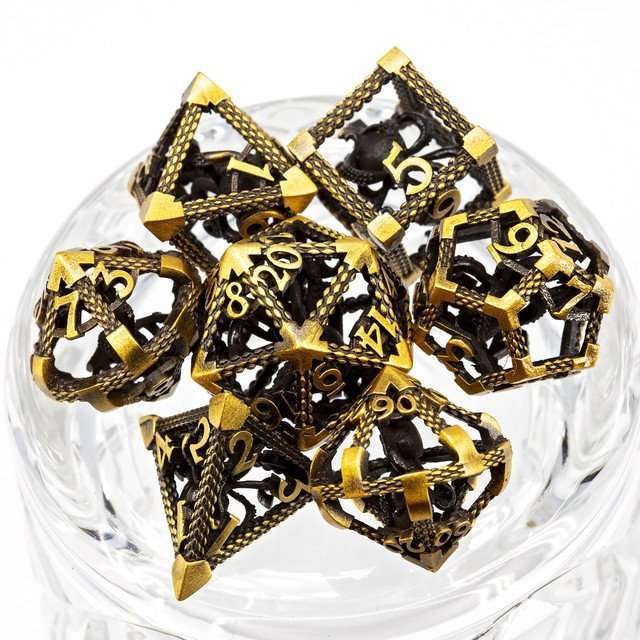 Sage's Imprisoned Kraken Brassy Depths Hollow Metal Dice Set - Sage's PortalHollow Metal Dice Set