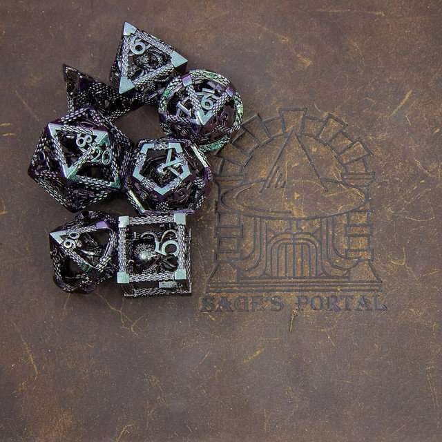 Sage's Imprisoned Kraken Ocean Depths Hollow Metal Dice Set - Sage's PortalHollow Metal Dice Set