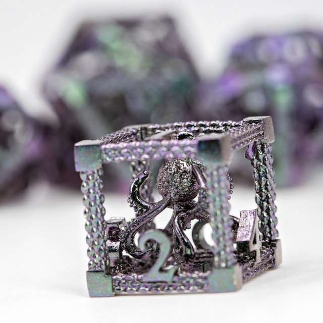 Sage's Imprisoned Kraken Ocean Depths Hollow Metal Dice Set - Sage's PortalHollow Metal Dice Set
