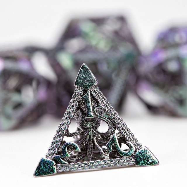 Sage's Imprisoned Kraken Ocean Depths Hollow Metal Dice Set - Sage's PortalHollow Metal Dice Set