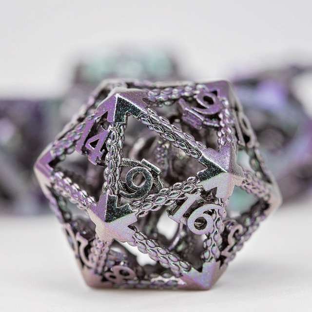 Sage's Imprisoned Kraken Ocean Depths Hollow Metal Dice Set - Sage's PortalHollow Metal Dice Set