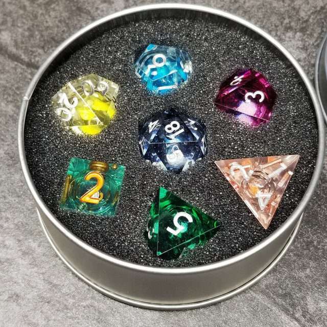 Sage's Infinity Souls Liquid Core Sharp Edge Resin Dice Set - Sage's PortalLiquid Core Dice Set