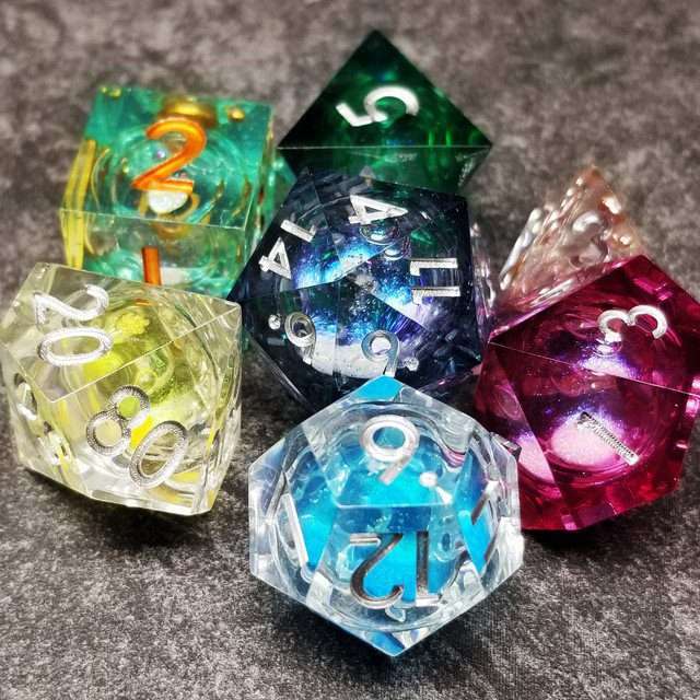 Sage's Infinity Souls Liquid Core Sharp Edge Resin Dice Set - Sage's PortalLiquid Core Dice Set
