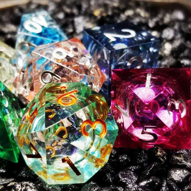 Sage's Infinity Souls Liquid Core Sharp Edge Resin Dice Set - Sage's PortalLiquid Core Dice Set