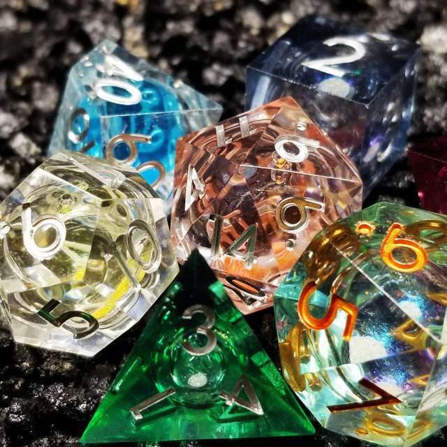 Sage's Infinity Souls Liquid Core Sharp Edge Resin Dice Set - Sage's PortalLiquid Core Dice Set