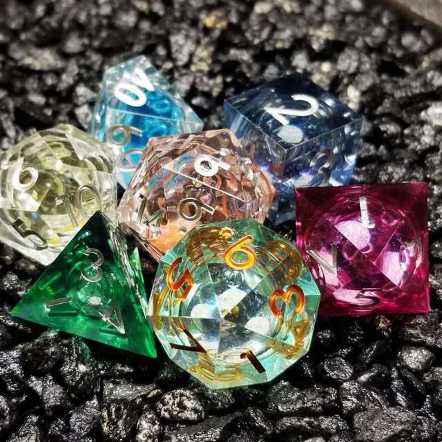 Sage's Infinity Souls Liquid Core Sharp Edge Resin Dice Set - Sage's PortalLiquid Core Dice Set