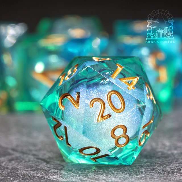 Sage's Kindred Souls Liquid Core Sharp Edge Resin Dice Set - Sage's PortalLiquid Core Dice Set
