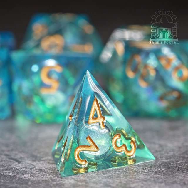 Sage's Kindred Souls Liquid Core Sharp Edge Resin Dice Set - Sage's PortalLiquid Core Dice Set