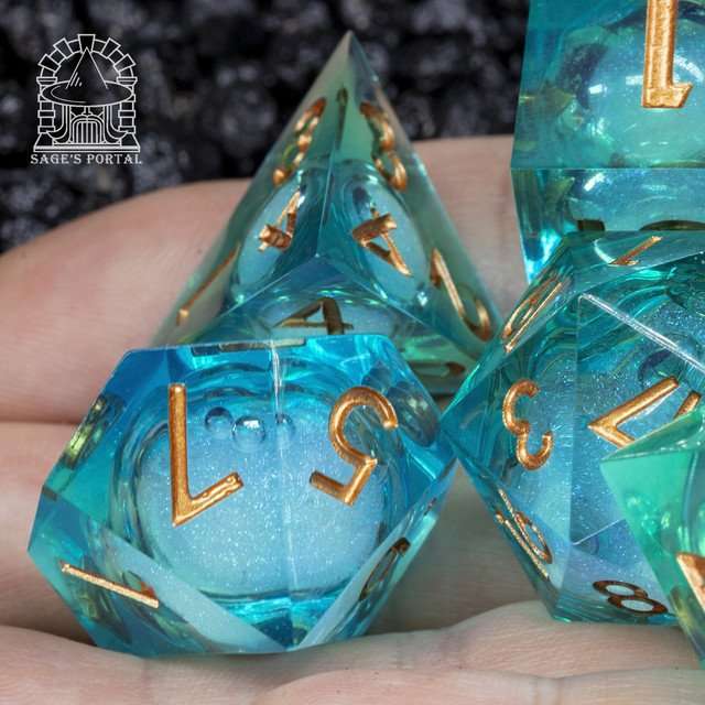 Sage's Kindred Souls Liquid Core Sharp Edge Resin Dice Set - Sage's PortalLiquid Core Dice Set