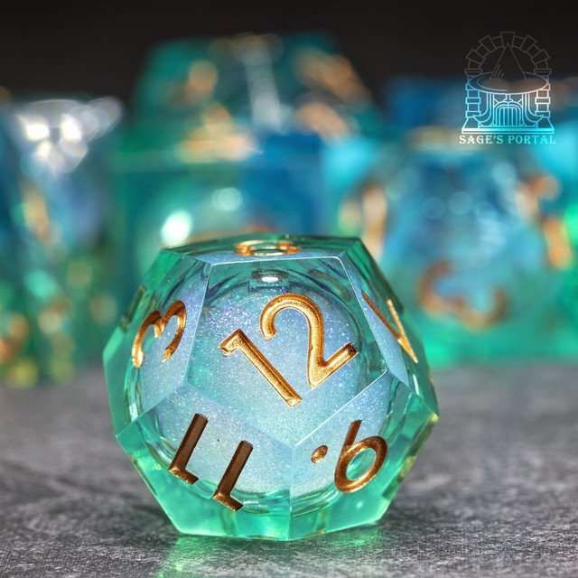 Sage's Kindred Souls Liquid Core Sharp Edge Resin Dice Set - Sage's PortalLiquid Core Dice Set