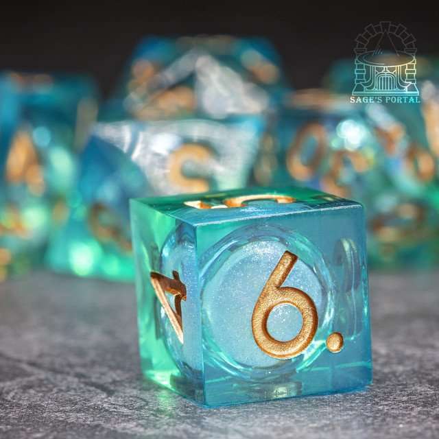 Sage's Kindred Souls Liquid Core Sharp Edge Resin Dice Set - Sage's PortalLiquid Core Dice Set