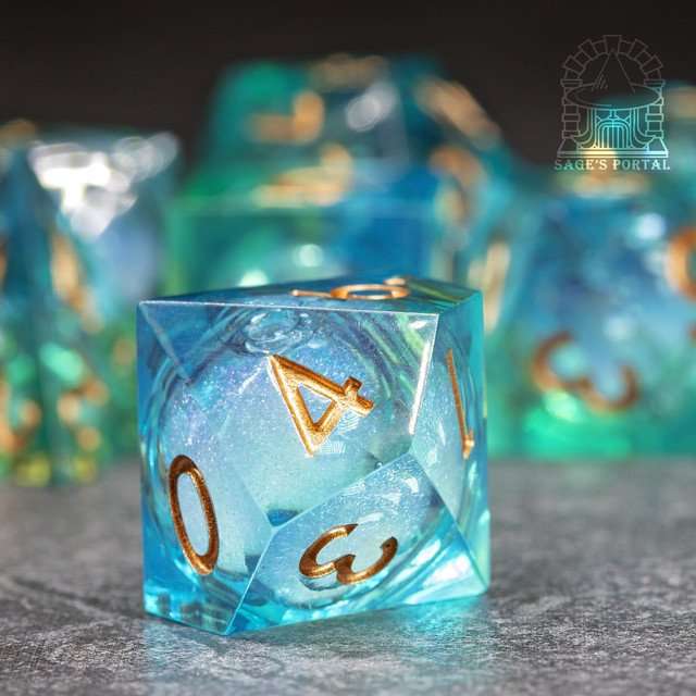 Sage's Kindred Souls Liquid Core Sharp Edge Resin Dice Set - Sage's PortalLiquid Core Dice Set