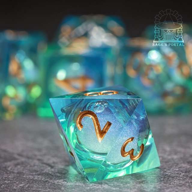 Sage's Kindred Souls Liquid Core Sharp Edge Resin Dice Set - Sage's PortalLiquid Core Dice Set