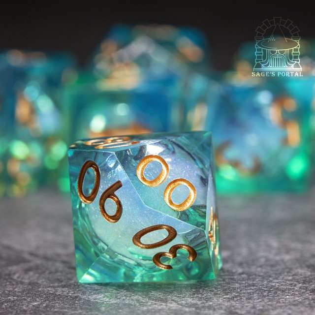 Sage's Kindred Souls Liquid Core Sharp Edge Resin Dice Set - Sage's PortalLiquid Core Dice Set