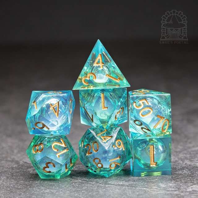 Sage's Kindred Souls Liquid Core Sharp Edge Resin Dice Set - Sage's PortalLiquid Core Dice Set