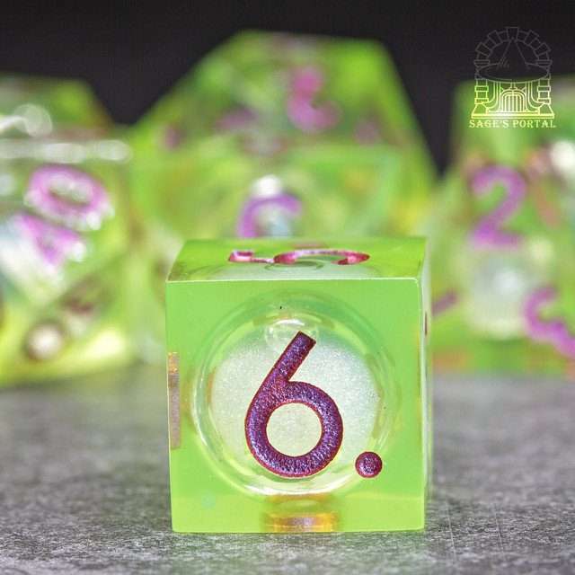 Sage's Lake Souls Liquid Core Sharp Edge Resin Dice Set - Sage's PortalLiquid Core Dice Set