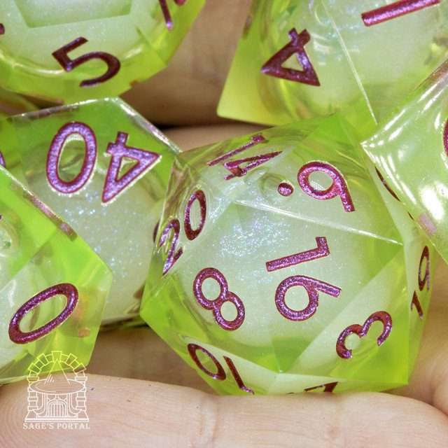 Sage's Lake Souls Liquid Core Sharp Edge Resin Dice Set - Sage's PortalLiquid Core Dice Set
