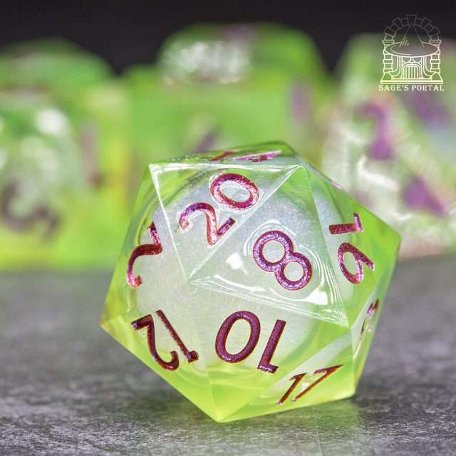 Sage's Lake Souls Liquid Core Sharp Edge Resin Dice Set - Sage's PortalLiquid Core Dice Set