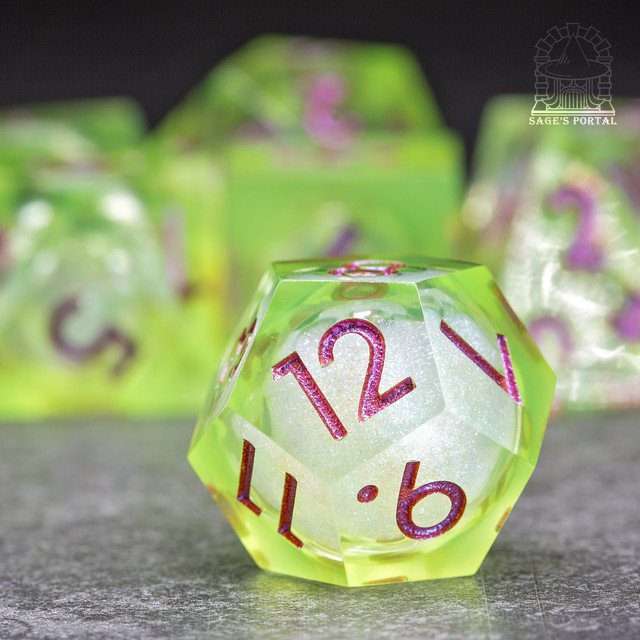 Sage's Lake Souls Liquid Core Sharp Edge Resin Dice Set - Sage's PortalLiquid Core Dice Set