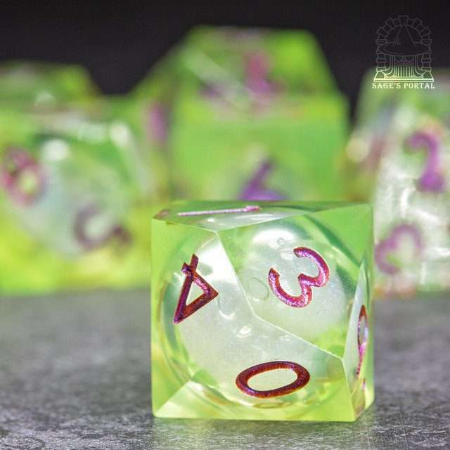 Sage's Lake Souls Liquid Core Sharp Edge Resin Dice Set - Sage's PortalLiquid Core Dice Set