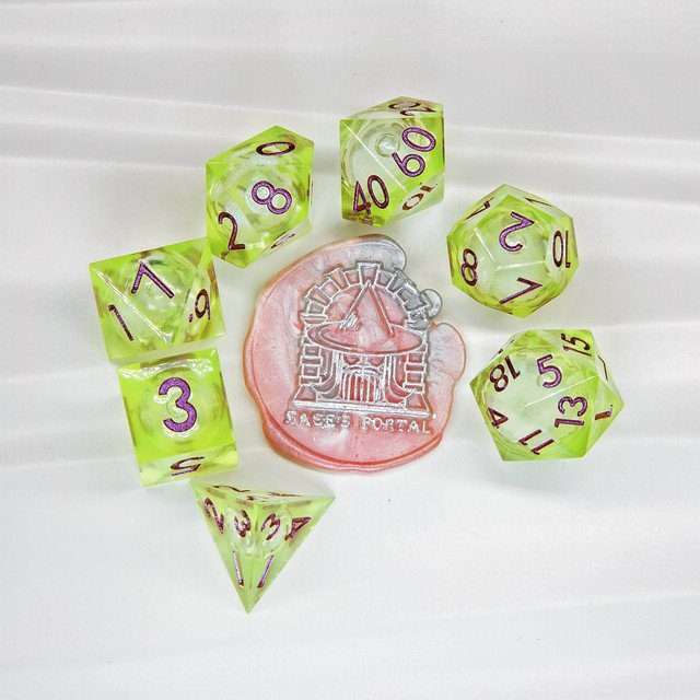 Sage's Lake Souls Liquid Core Sharp Edge Resin Dice Set - Sage's PortalLiquid Core Dice Set