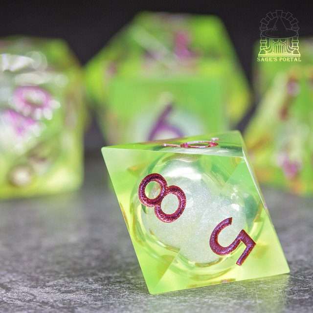Sage's Lake Souls Liquid Core Sharp Edge Resin Dice Set - Sage's PortalLiquid Core Dice Set
