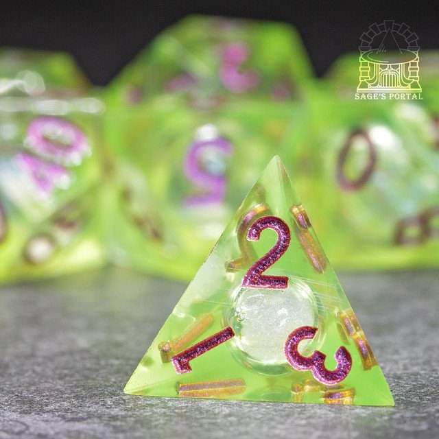 Sage's Lake Souls Liquid Core Sharp Edge Resin Dice Set - Sage's PortalLiquid Core Dice Set