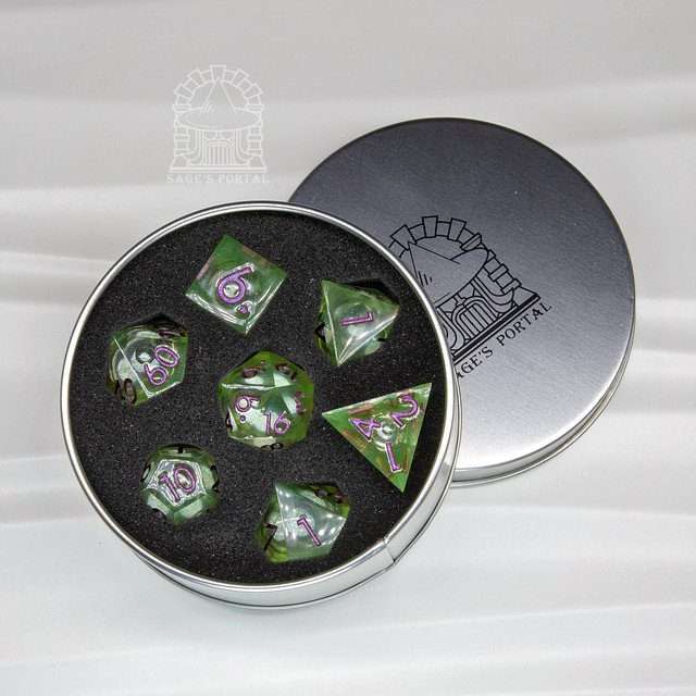 Sage's Lake Souls Liquid Core Sharp Edge Resin Dice Set - Sage's PortalLiquid Core Dice Set