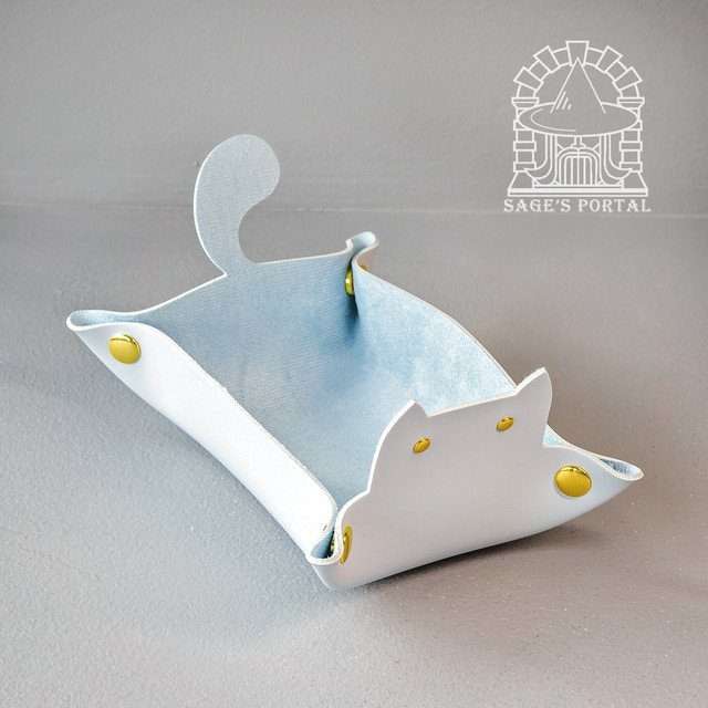 Sage's Light Blue Enchanted Cat Dice Tray - Sage's PortalDice Tray