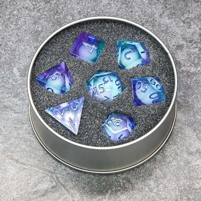 Sage's Lovers Souls Liquid Core Sharp Edge Resin Dice Set - Sage's PortalLiquid Core Dice Set