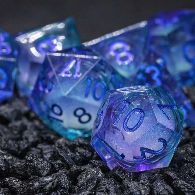 Sage's Lovers Souls Liquid Core Sharp Edge Resin Dice Set - Sage's PortalLiquid Core Dice Set