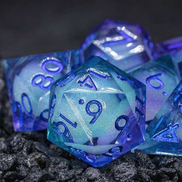Sage's Lovers Souls Liquid Core Sharp Edge Resin Dice Set - Sage's PortalLiquid Core Dice Set