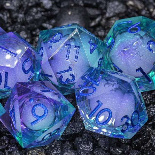 Sage's Lovers Souls Liquid Core Sharp Edge Resin Dice Set - Sage's PortalLiquid Core Dice Set