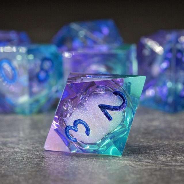 Sage's Lovers Souls Liquid Core Sharp Edge Resin Dice Set - Sage's PortalLiquid Core Dice Set