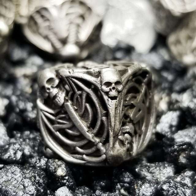 Sage's Macabre Bone Trinket Nickel Silver Hollow Metal Polyhedral Dice Set - Sage's PortalHollow Metal Dice Set