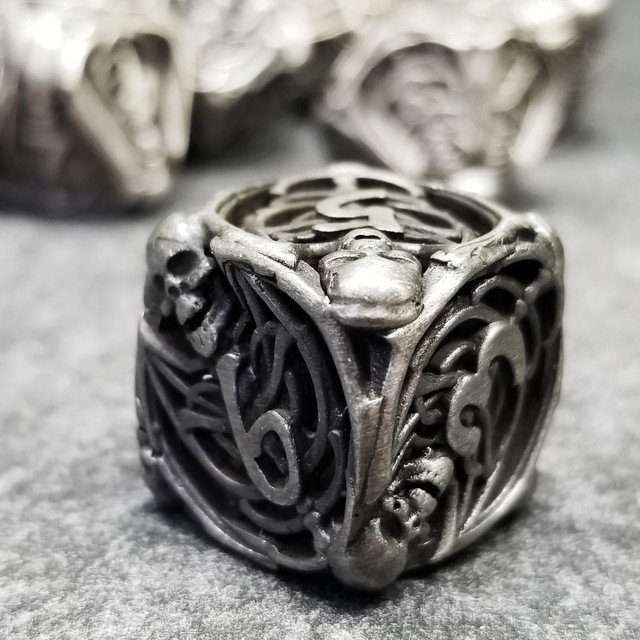 Sage's Macabre Bone Trinket Nickel Silver Hollow Metal Polyhedral Dice Set - Sage's PortalHollow Metal Dice Set