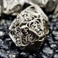 Sage's Macabre Bone Trinket Nickel Silver Hollow Metal Polyhedral Dice Set - Sage's PortalHollow Metal Dice Set