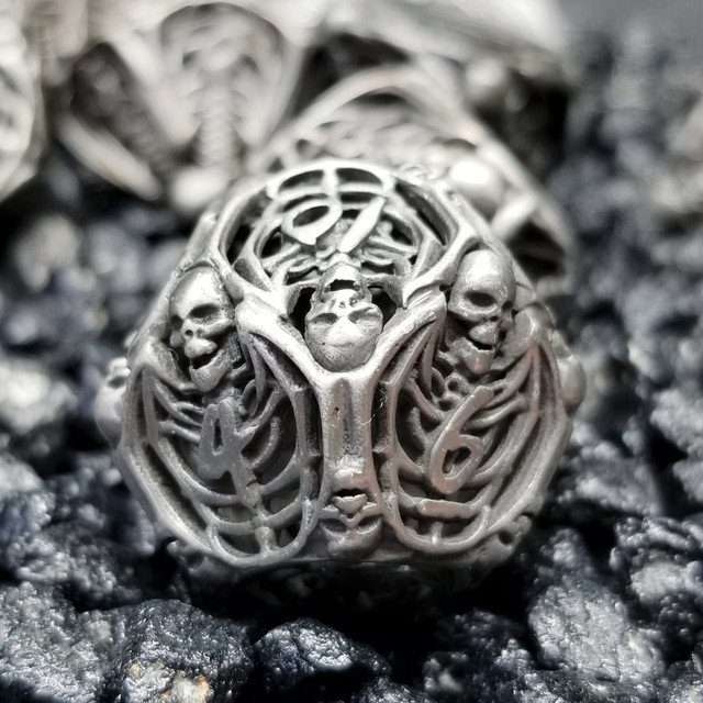 Sage's Macabre Bone Trinket Nickel Silver Hollow Metal Polyhedral Dice Set - Sage's PortalHollow Metal Dice Set