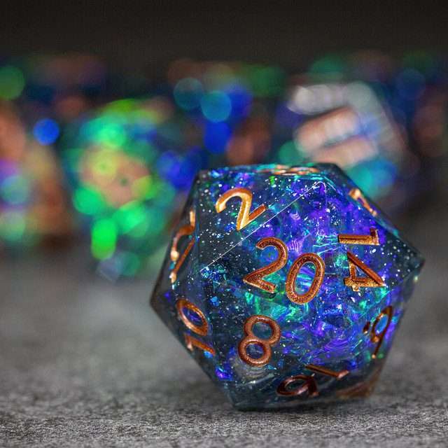 Sage's Miniaturized Galaxy Sharp Edge Resin Polyhedral Dice Set - Sage's PortalSharp Edge Resin Dice Set